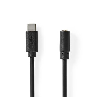Nedis USB-C naar 3,5mm Jack adapter kabel | zwart | 1 meter