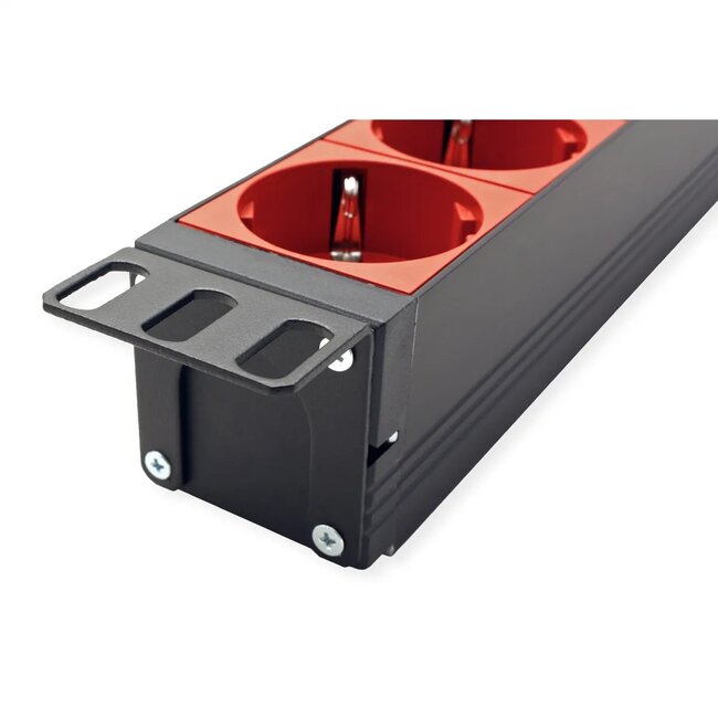 Bachmann 19 inch stekkerdoos | IEC C20 - 9x CEE 7/3 | 1U | zwart | 2 meter