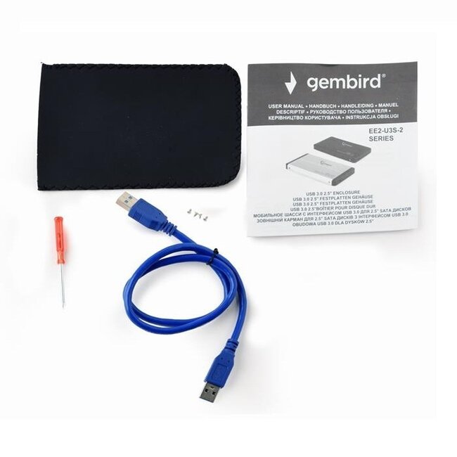 Gembird 2,5'' SATA HDD/SSD behuizing | USB-A | USB3.0 5 Gbps | zwart