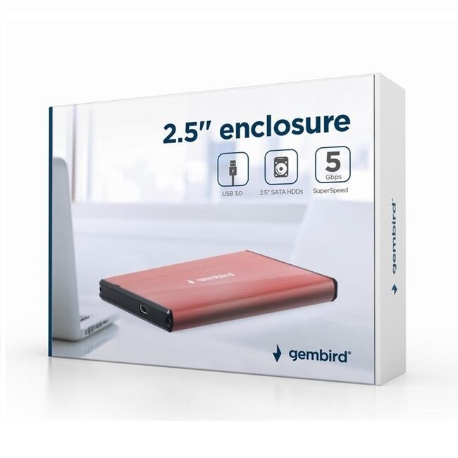 Gembird 2,5'' SATA HDD/SSD behuizing | USB-A | USB3.0 5 Gbps | roze