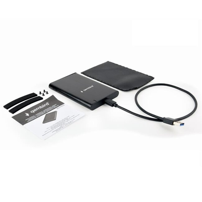 Gembird 2,5'' SATA HDD/SSD behuizing | USB-C | USB3.0 5 Gbps | zwart