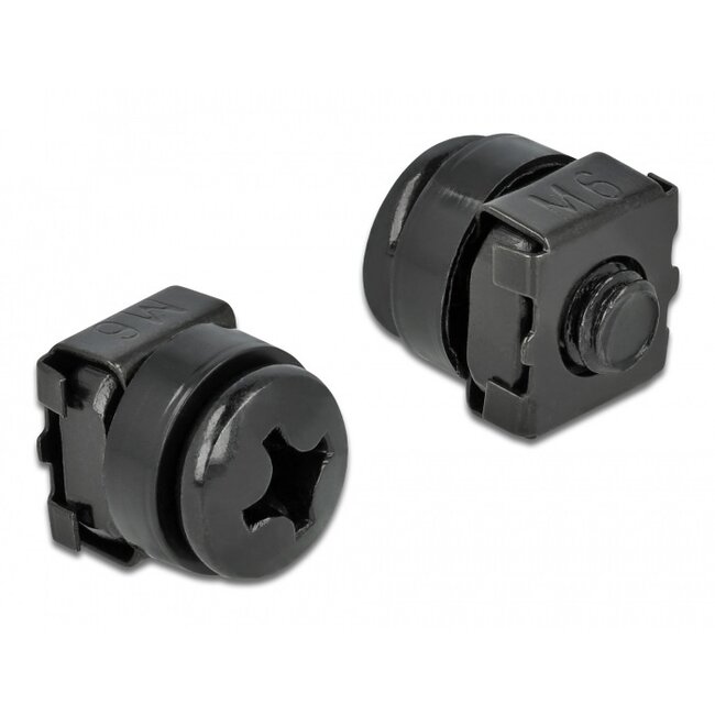 M6 schroevenset voor 10 inch / 19 inch componenten | zwart | 50 stuks