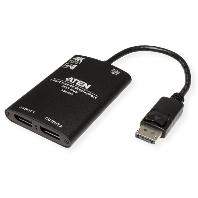 ATEN VS92DP 2-Poorts True 4K DisplayPort Splitter met MST Hub
