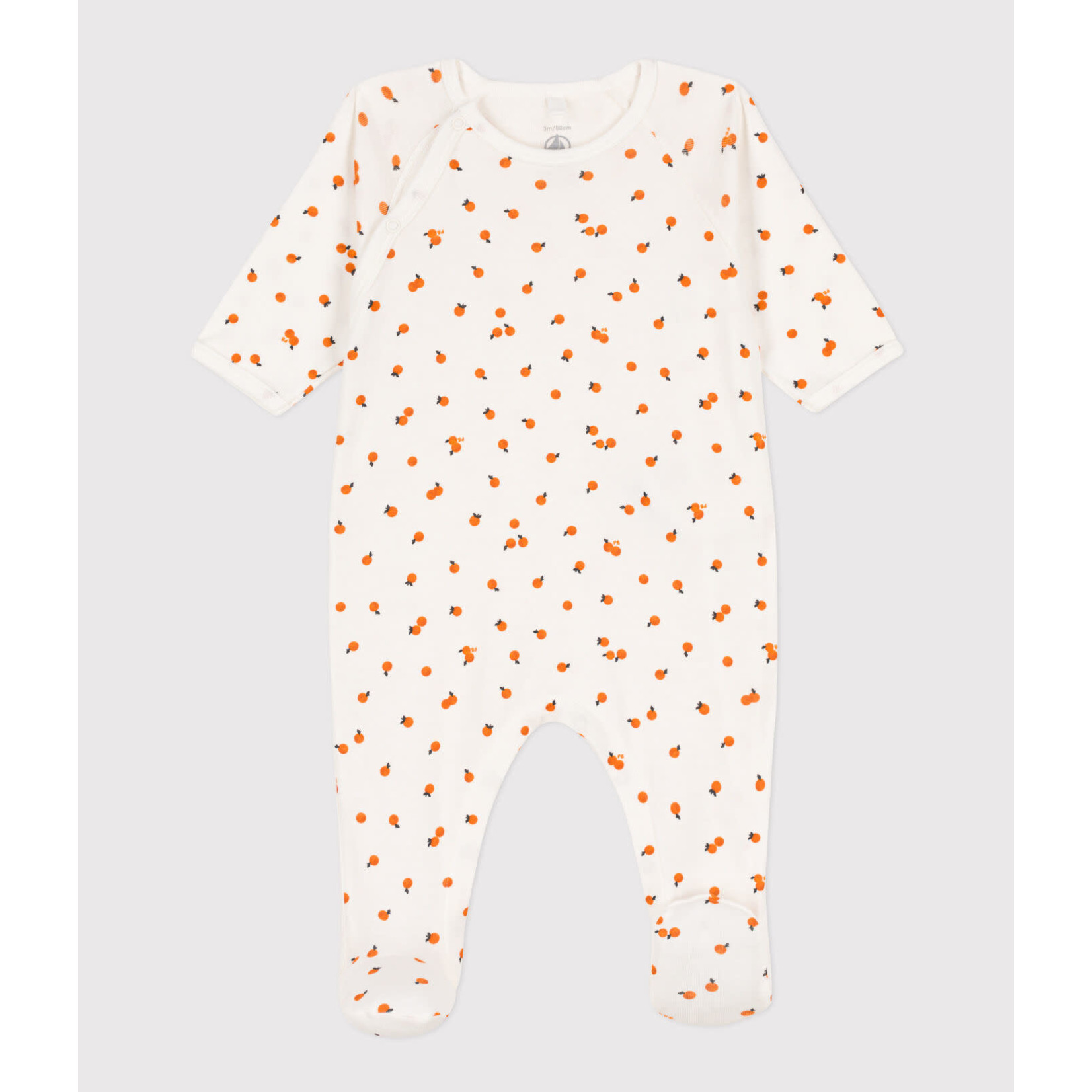 Petit Bateau Dors bien Eté Blanc Oranges Coton Bio