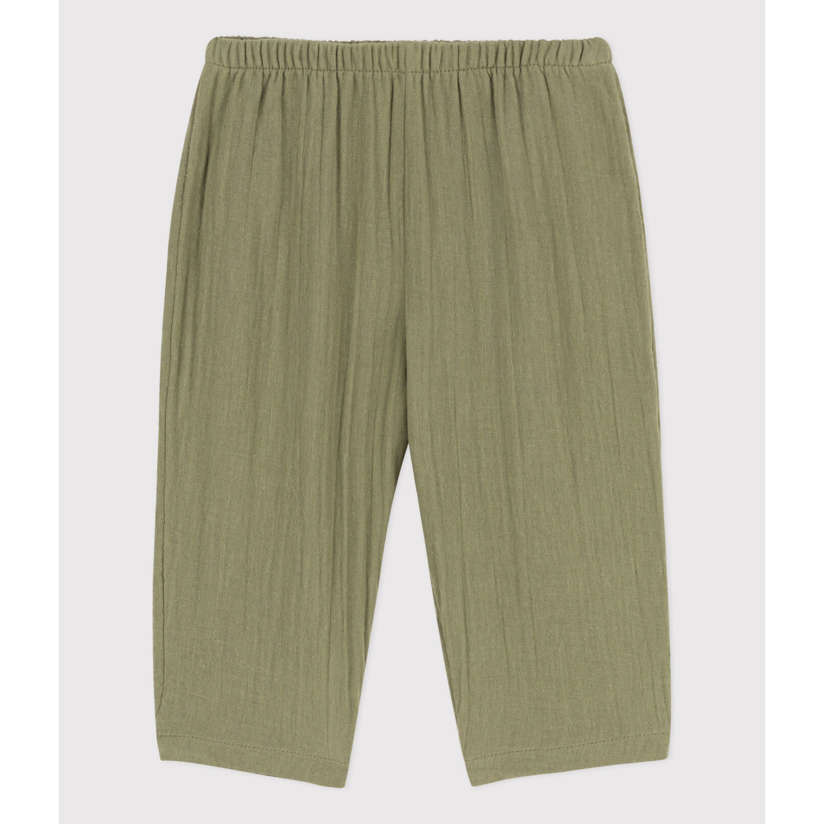 Petit Bateau Pantalon Gaze Coton Vert Marécage