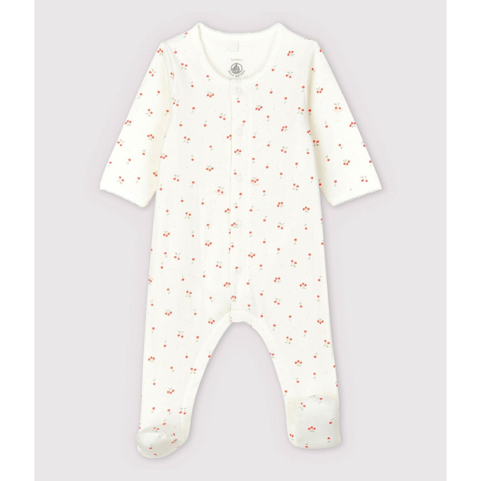 Petit Bateau Dors bien Fille Bodyjama Bébé en Tubique Cerise Coton bio