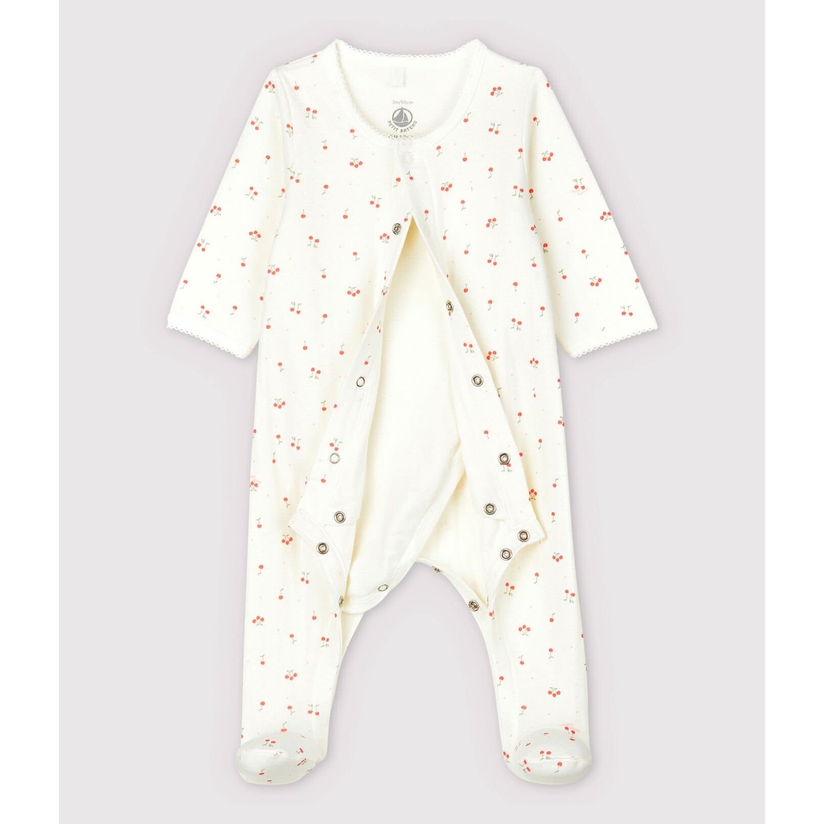 Petit Bateau Dors bien Fille Bodyjama Bébé en Tubique Cerise Coton bio