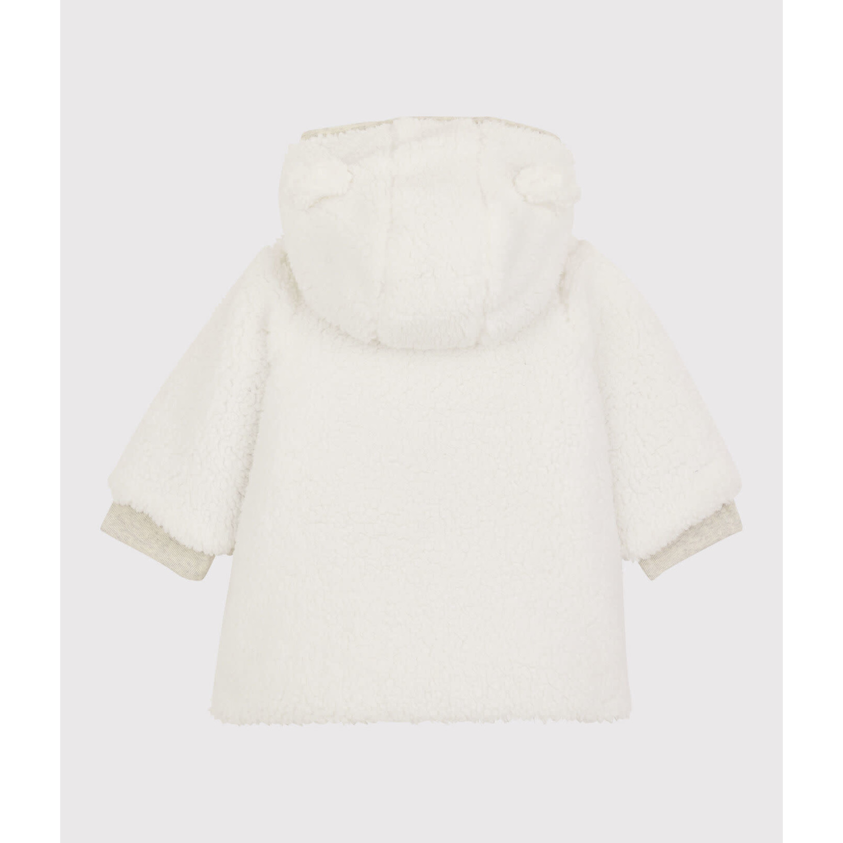 Petit Bateau Manteau en sherpa douce bebe blanc