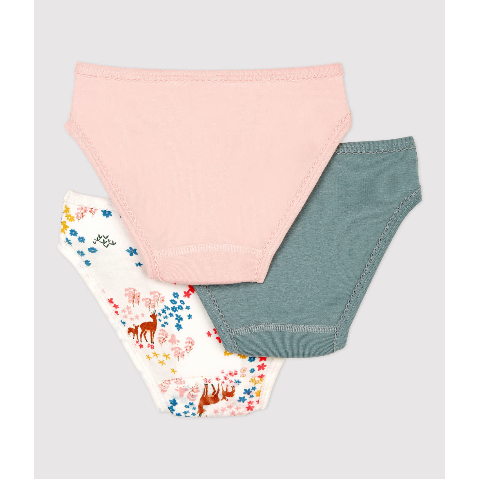 Culotte fille fushia/blanc coton Bio 3 ans PETIT BATEAU : le lot