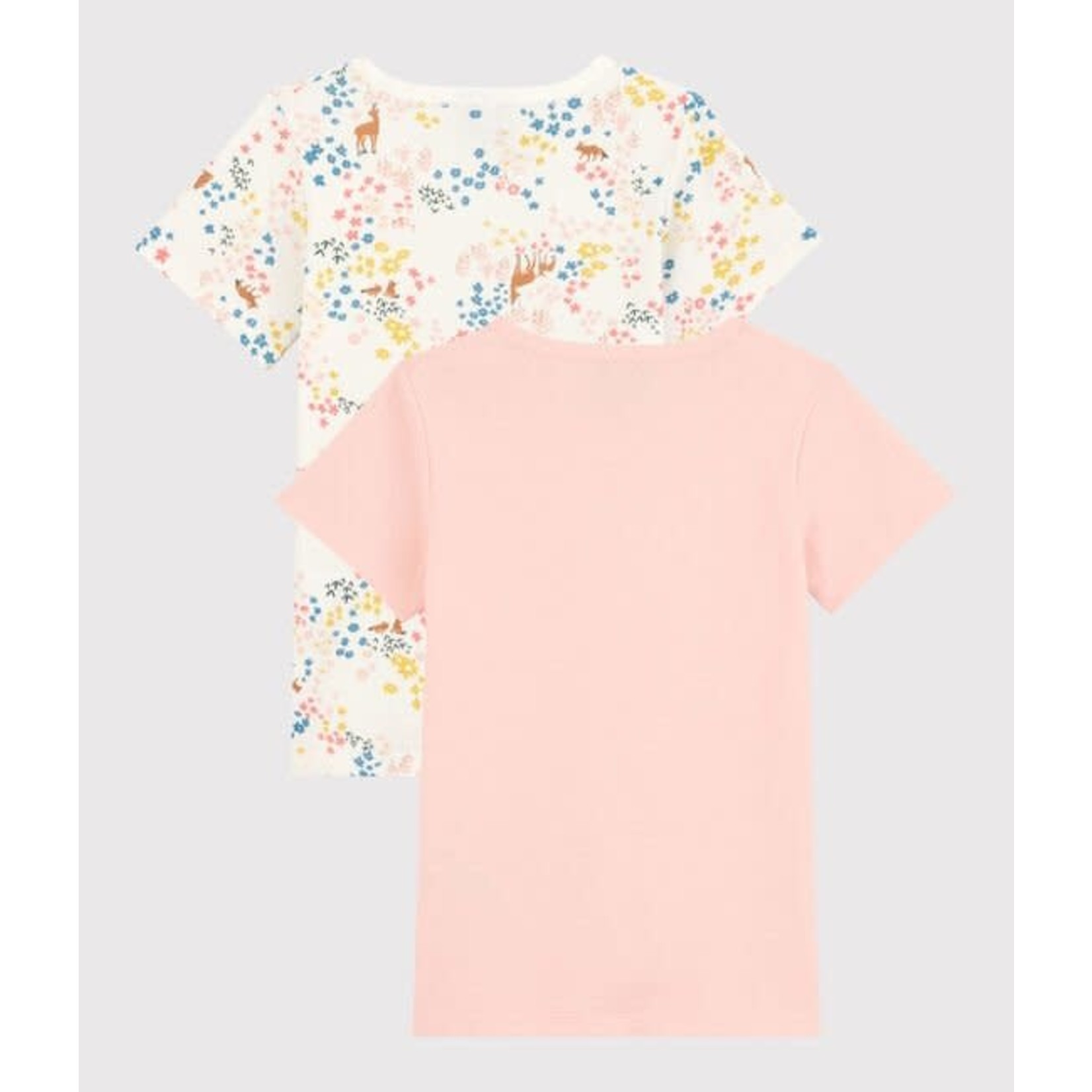 Petit Bateau Lot de 2 tee shirts manches courtes petite fille en coton bio