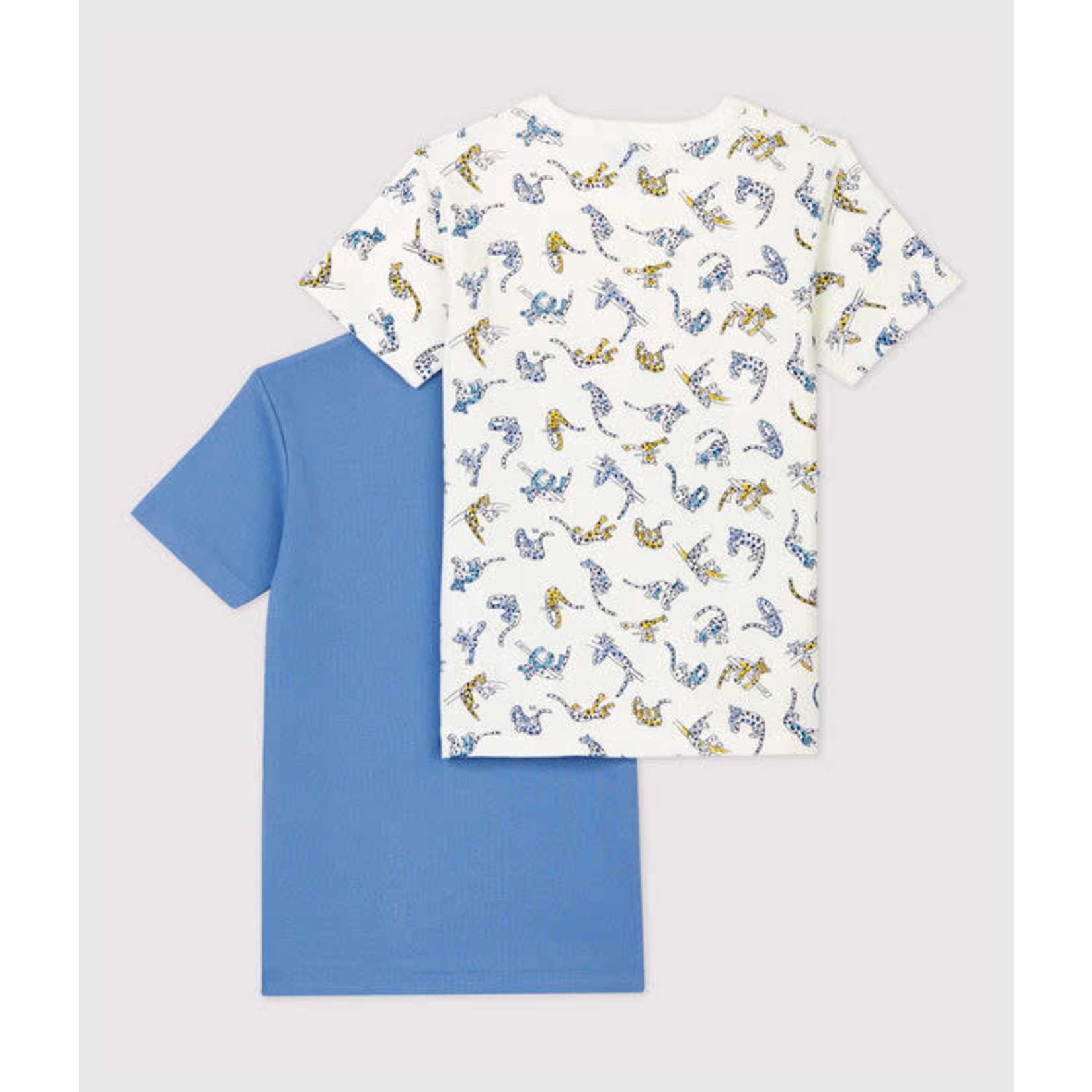 Petit Bateau Lot de 2 tee shirts manches courtes imprime panthère en coton bio