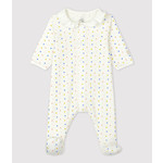 Petit Bateau Dors bien bebe coton bio blanc à coeurs multicouleurs