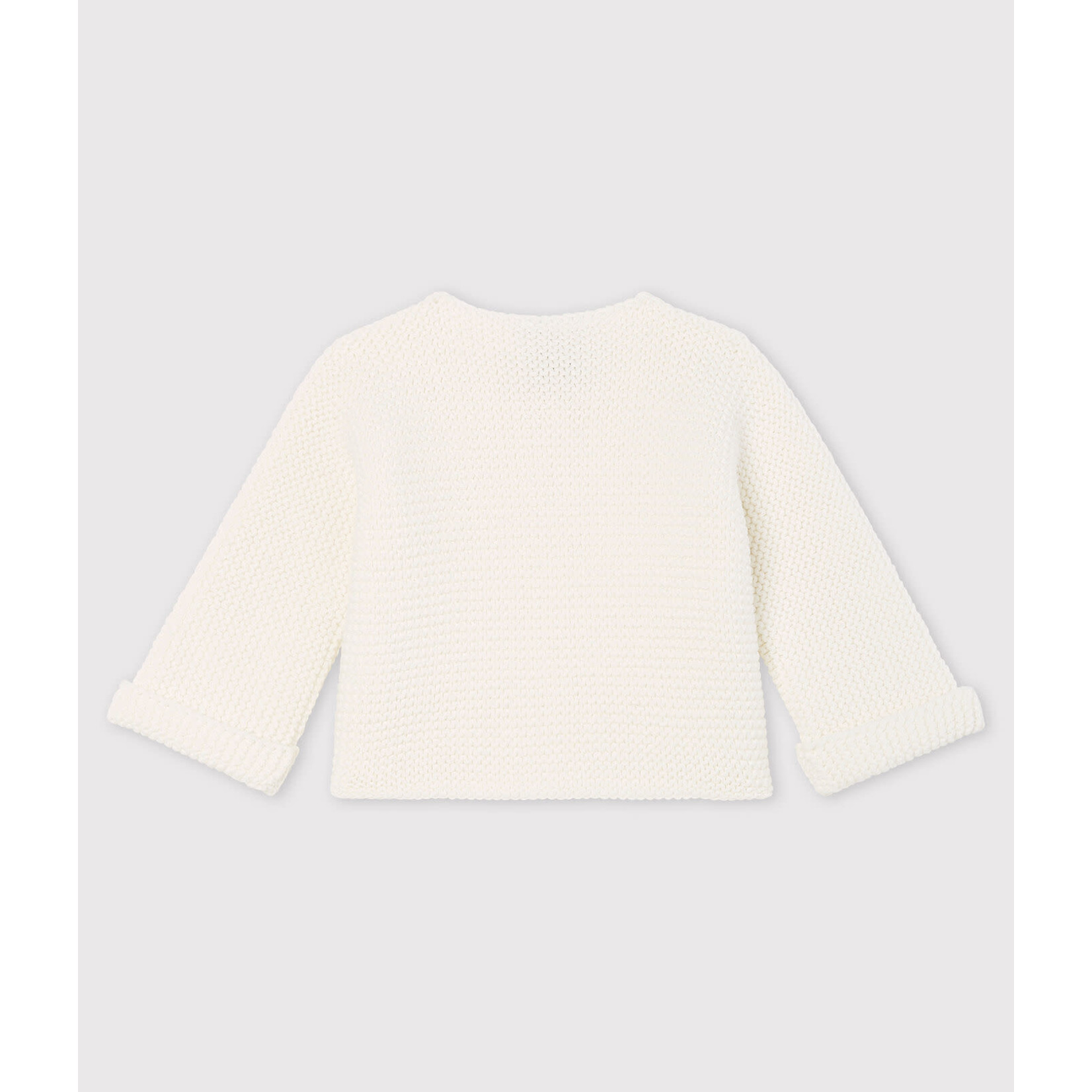 Petit Bateau Cardigan tricot coton bio bebe blanc marshmallow