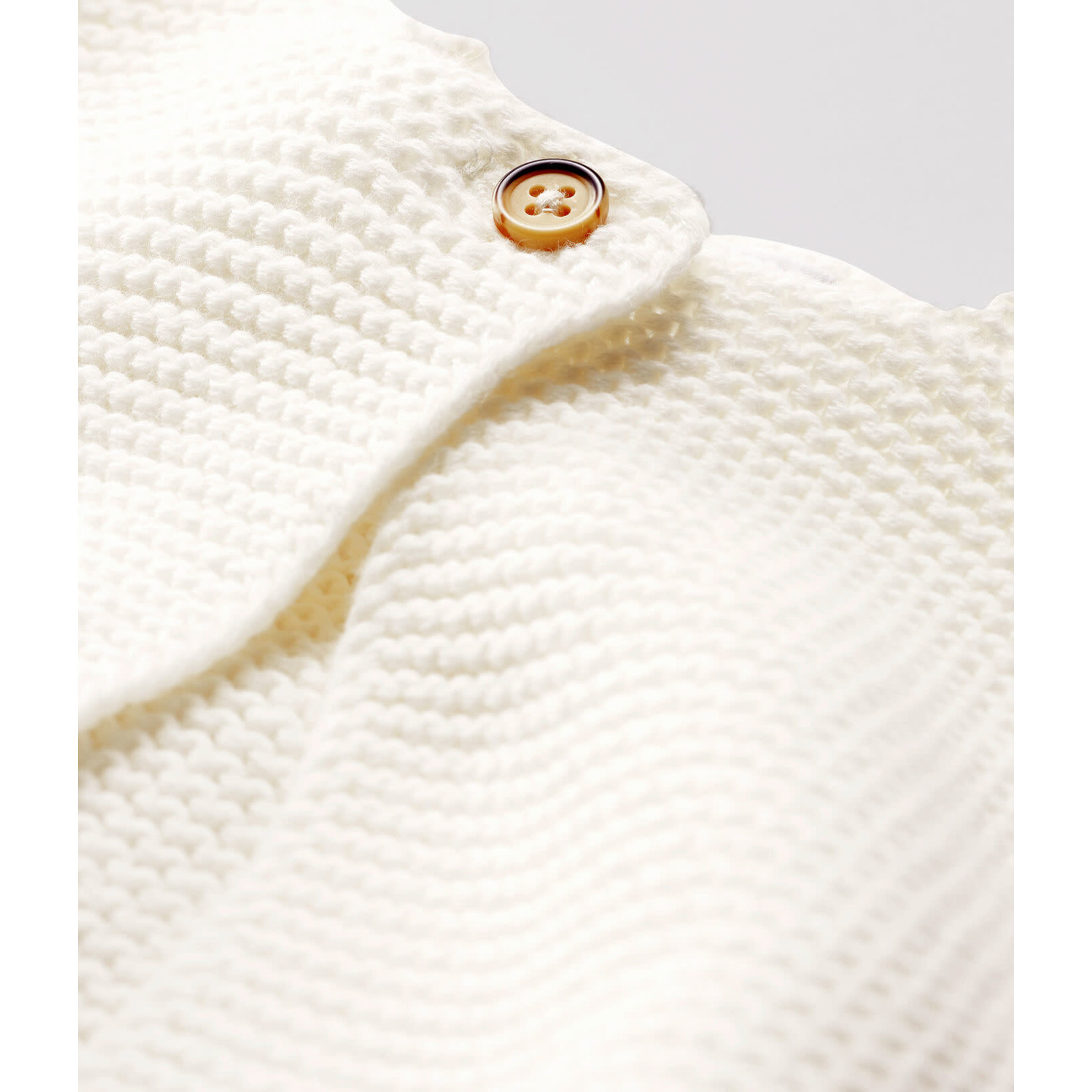 Petit Bateau Cardigan tricot coton bio bebe blanc marshmallow
