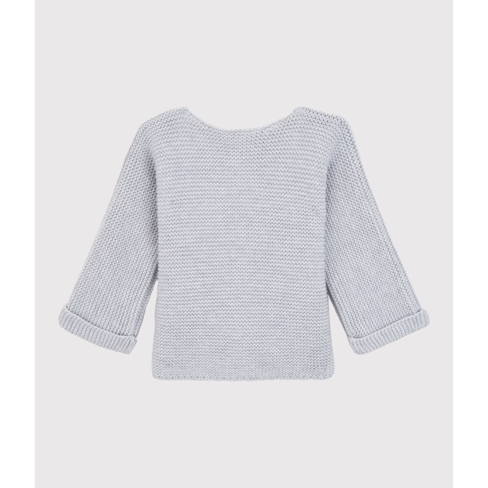 Petit Bateau Cardigan tricot coton bio bebe gris poussière chine