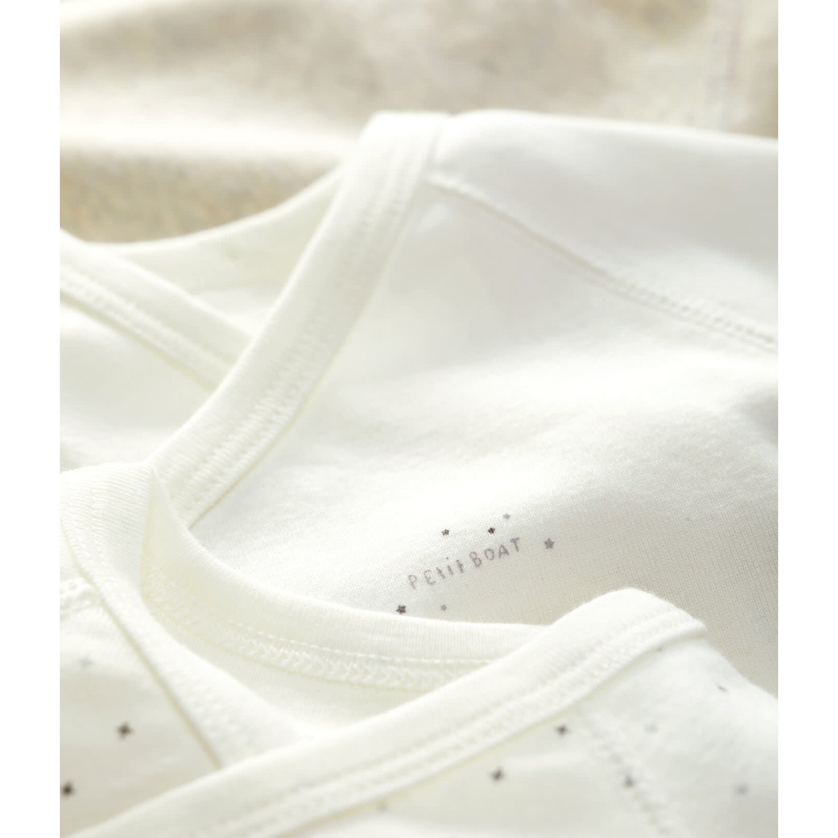 Petit Bateau Lot de 3 bodies bebe coton bio 0M