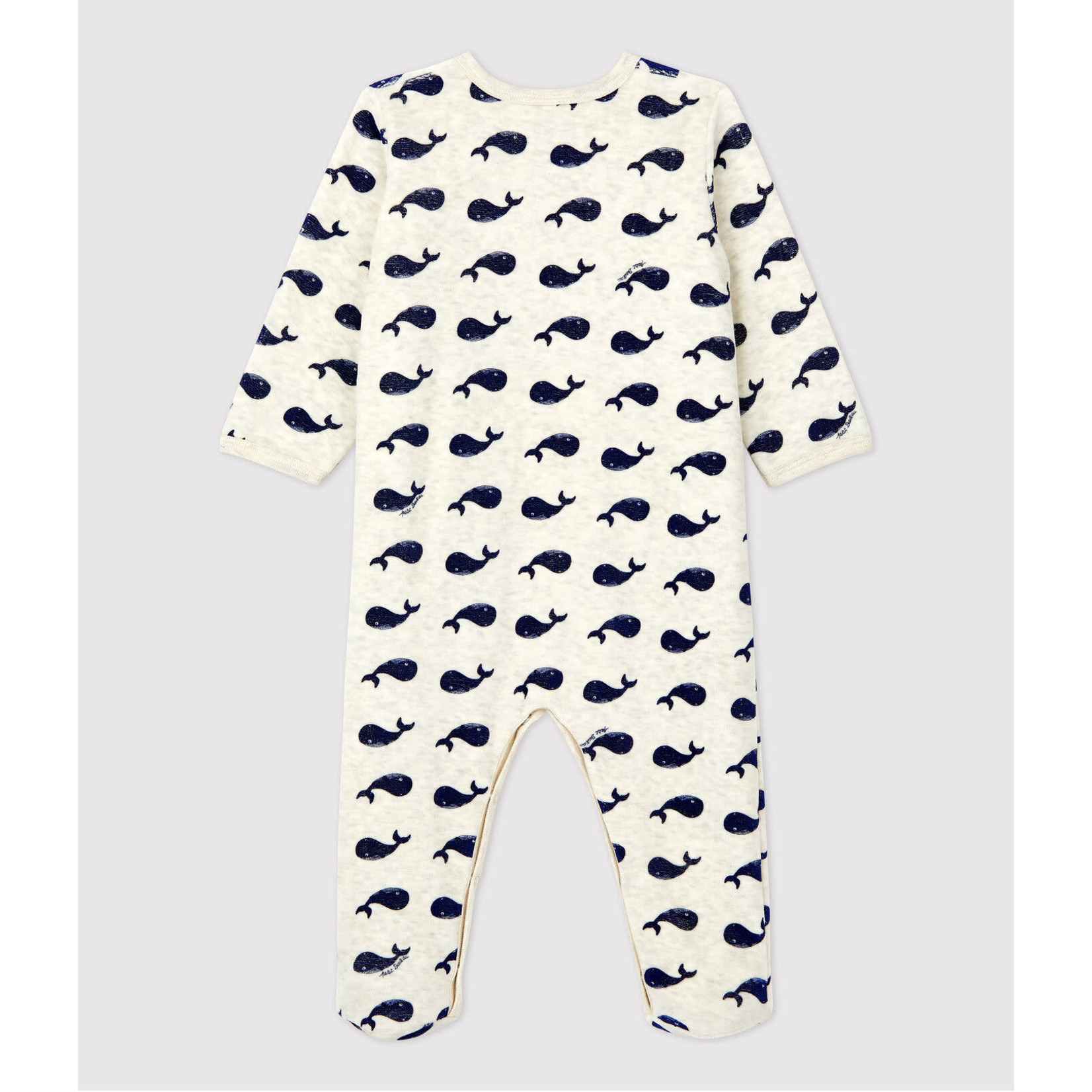 Petit Bateau Dors bien bebe velours baleine beige montelimar bleu médiéval