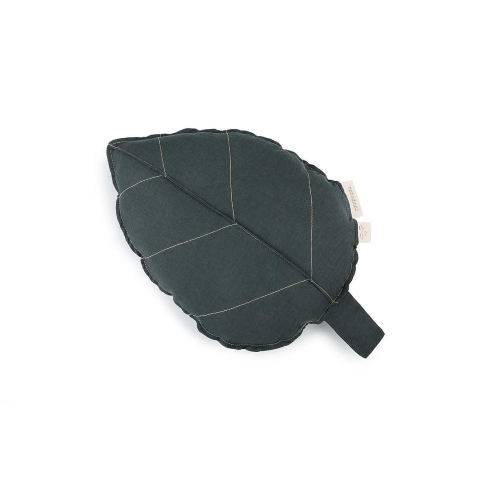 Nobodinoz Coussin feuille leaf lin français