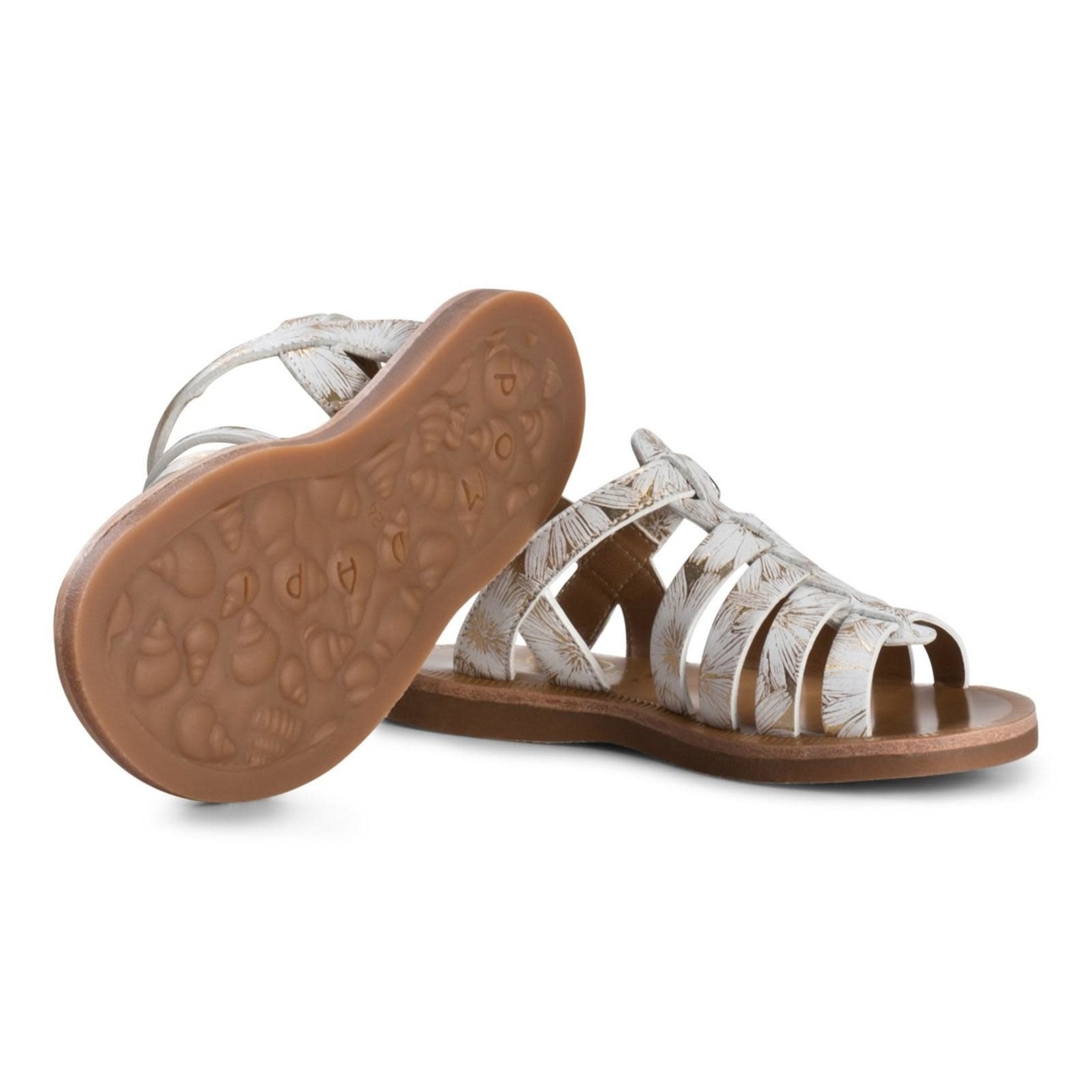 Pom d api Sandalettes Fille Strap Blanc & Doré