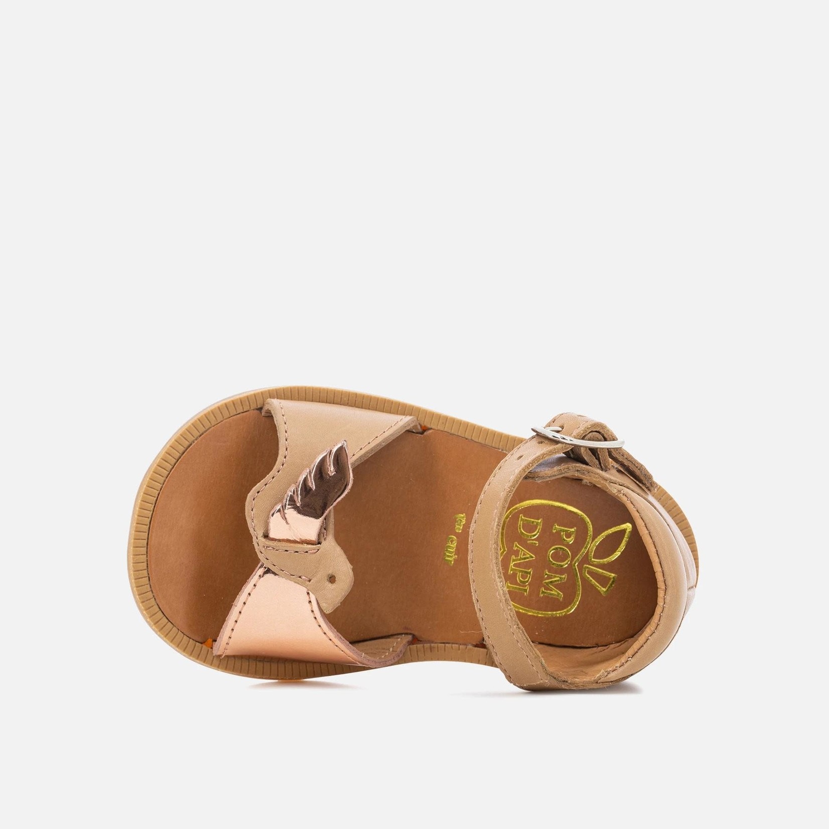 Pom d api Sandalettes Poppy Fille Birds Nude Cuivre