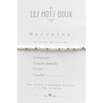 Les mots doux Bracelet morse marraine blanc irise or