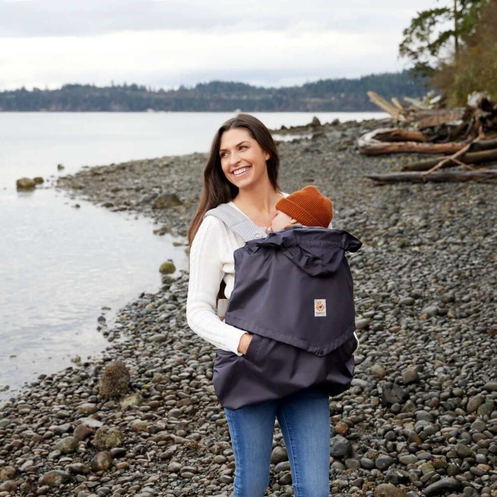 Ergobaby Protection Vent et Pluie Cocon Imperméable Porte Bébé Ergobaby Charcoal