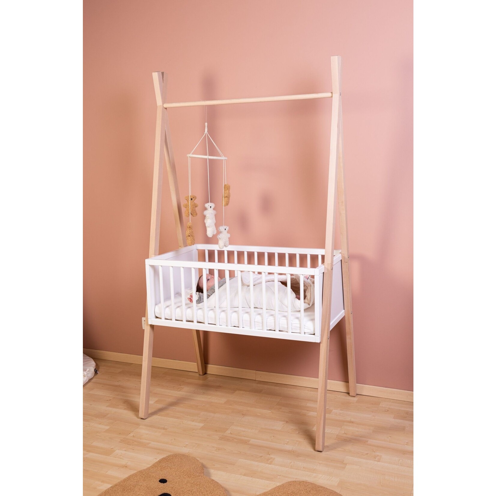 Lit / Berceau cododo en bois + Matelas + Draps Housse - Childwood