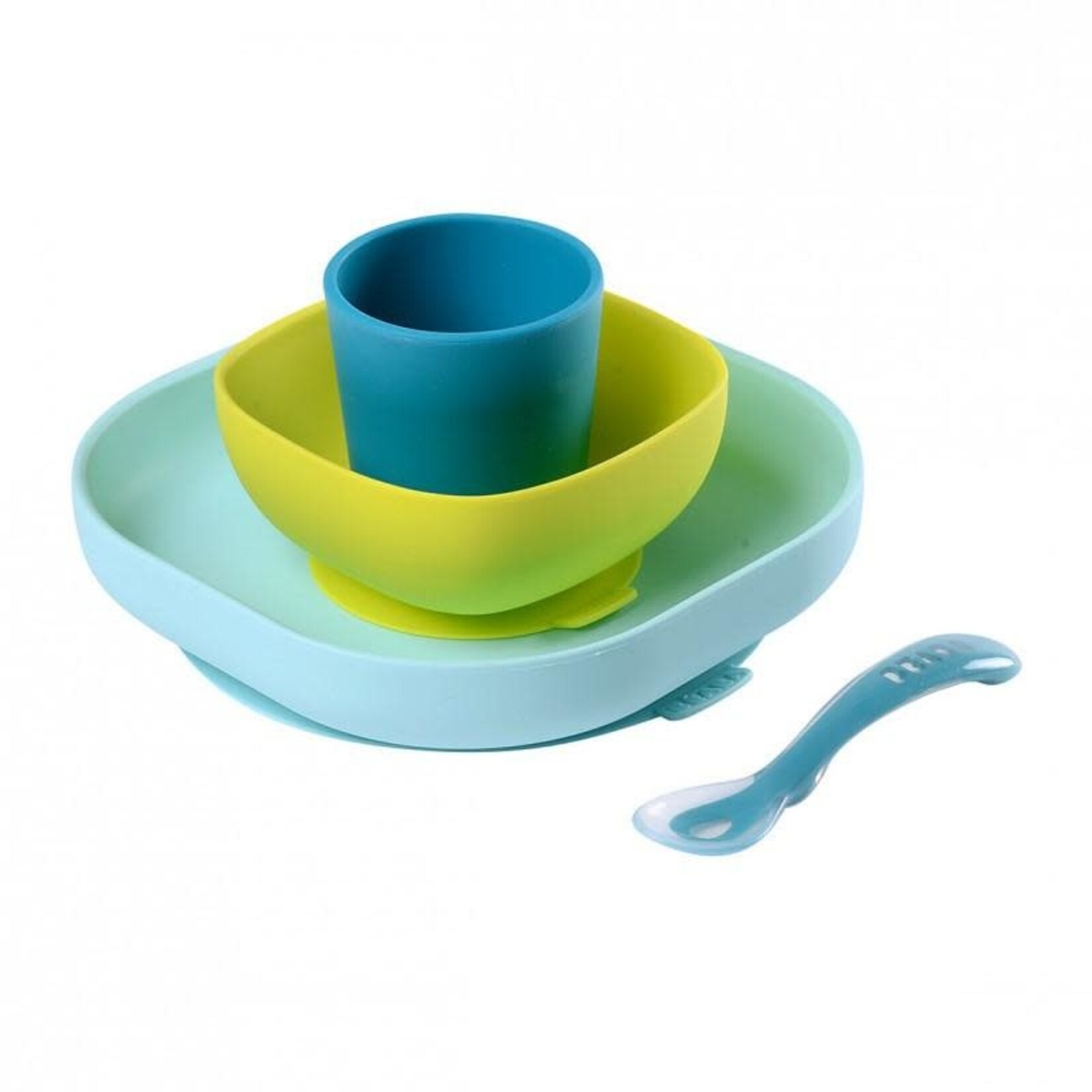 Beaba Coffret repas vaisselle silicone 4 pieces ventouse