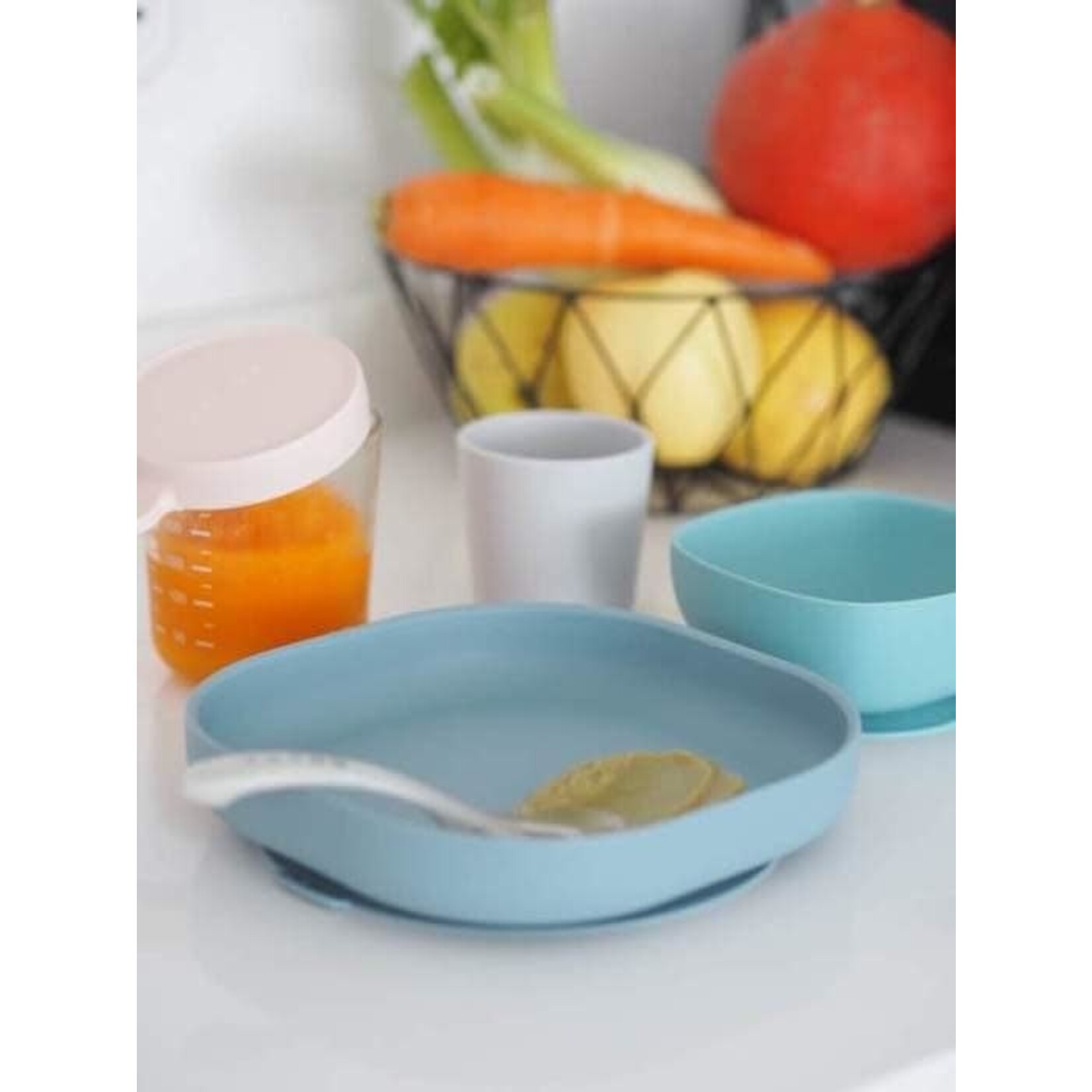 Beaba Coffret repas vaisselle silicone 4 pieces ventouse