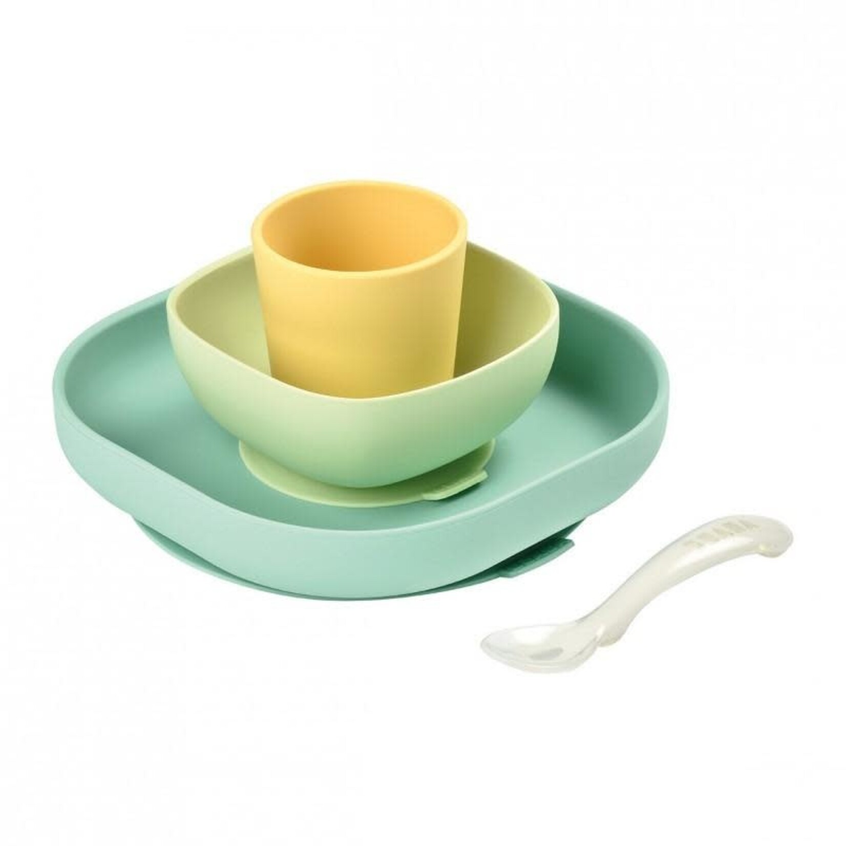 Beaba Coffret repas vaisselle silicone 4 pieces ventouse