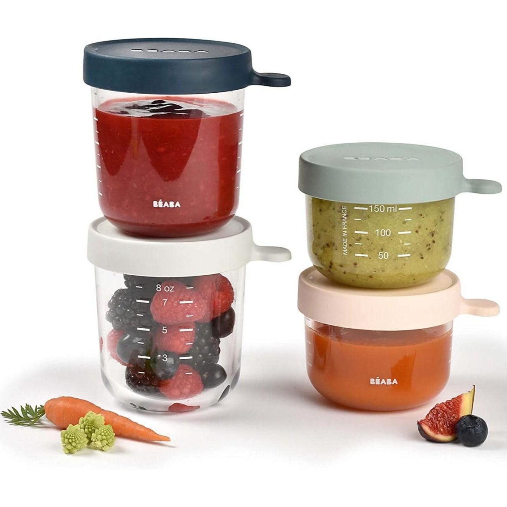 Beaba Coffret Repas 4 Portions en Verre 150ML / 250 ML