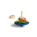 Wooderful Life Toupie en bois anneaux bleus