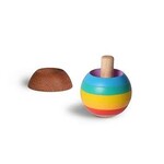 Wooderful Life Toupie en bois arc en ciel