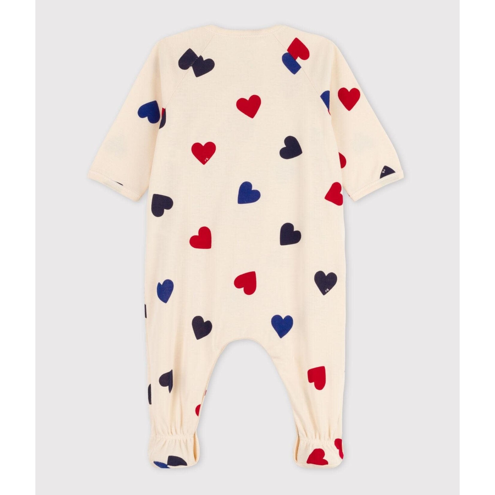 Petit Bateau Dors bien coeur bebe en tubique blanc avalanche