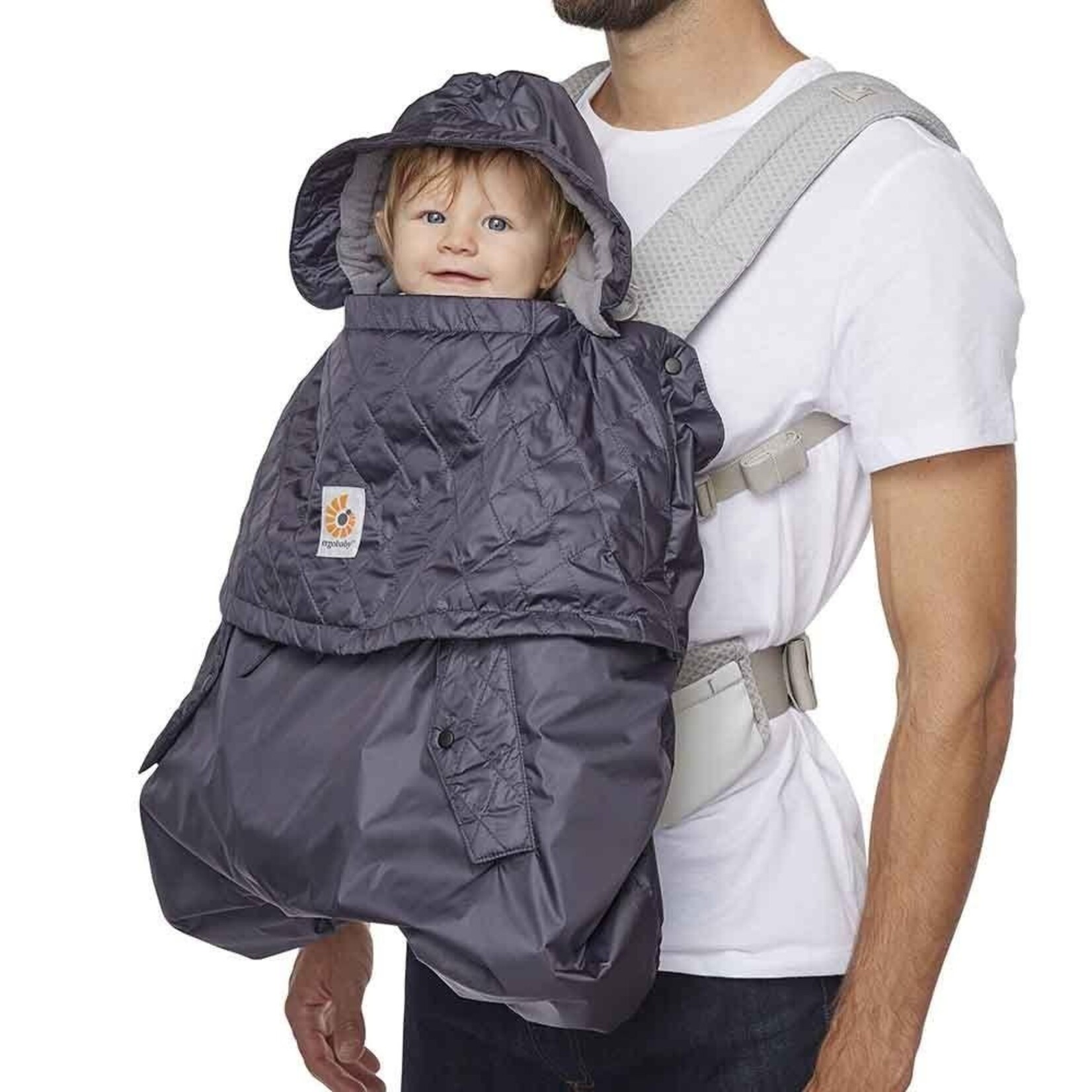Protection pluie cocon imperméable pour porte bébé ergobaby charcoal -  Petit Pois