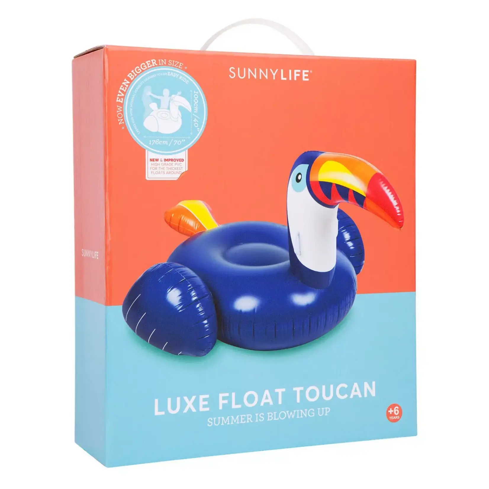 Sunnylife Bouée XL Géante Luxe Toucan 176 cm x 100 cm x 130 cm