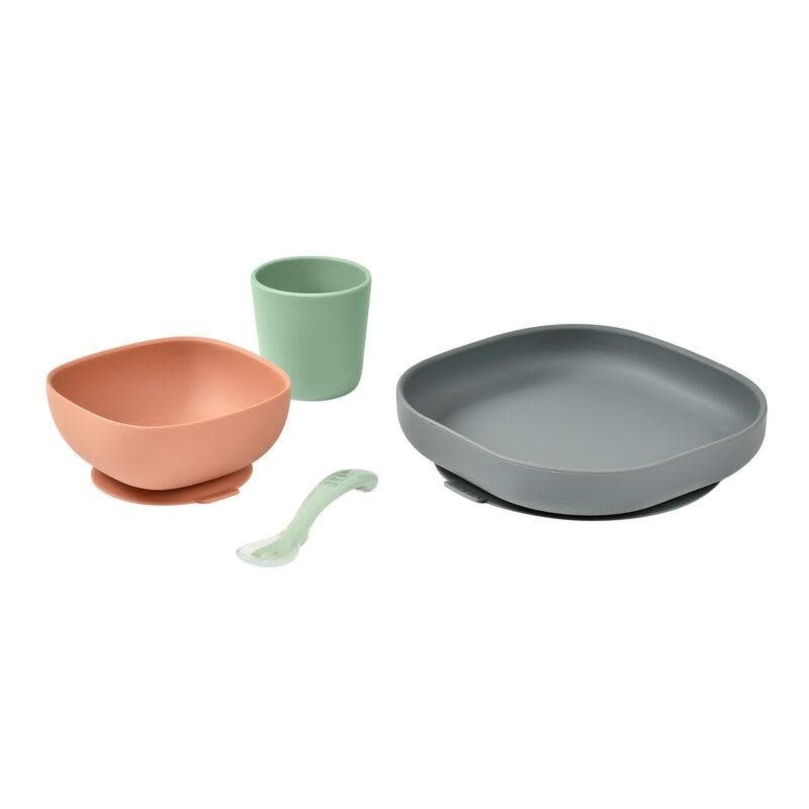 Beaba Coffret repas vaisselle silicone 4 pieces ventouse