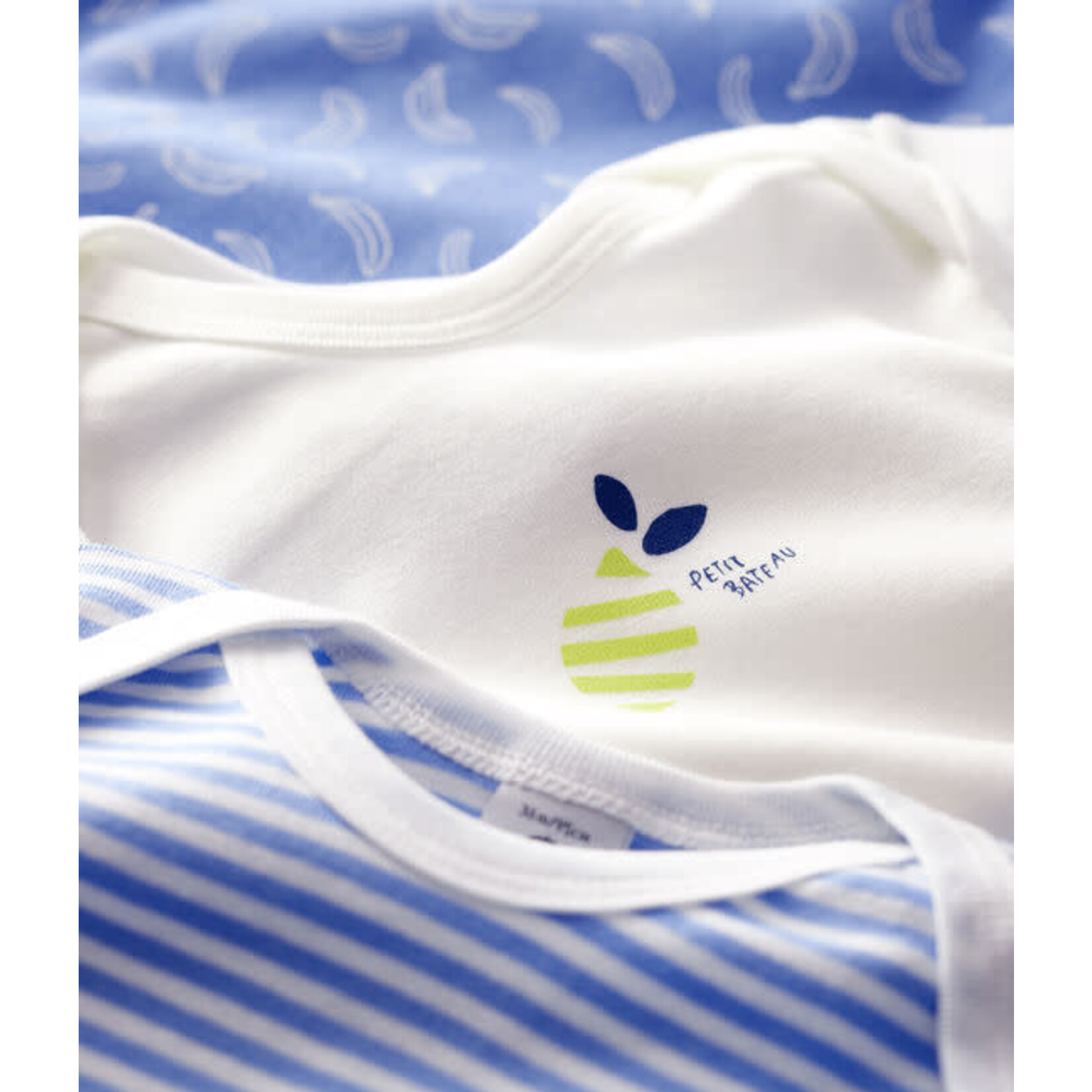 Petit Bateau Lot 3 Bodies Manches Courtes US Citron bébé