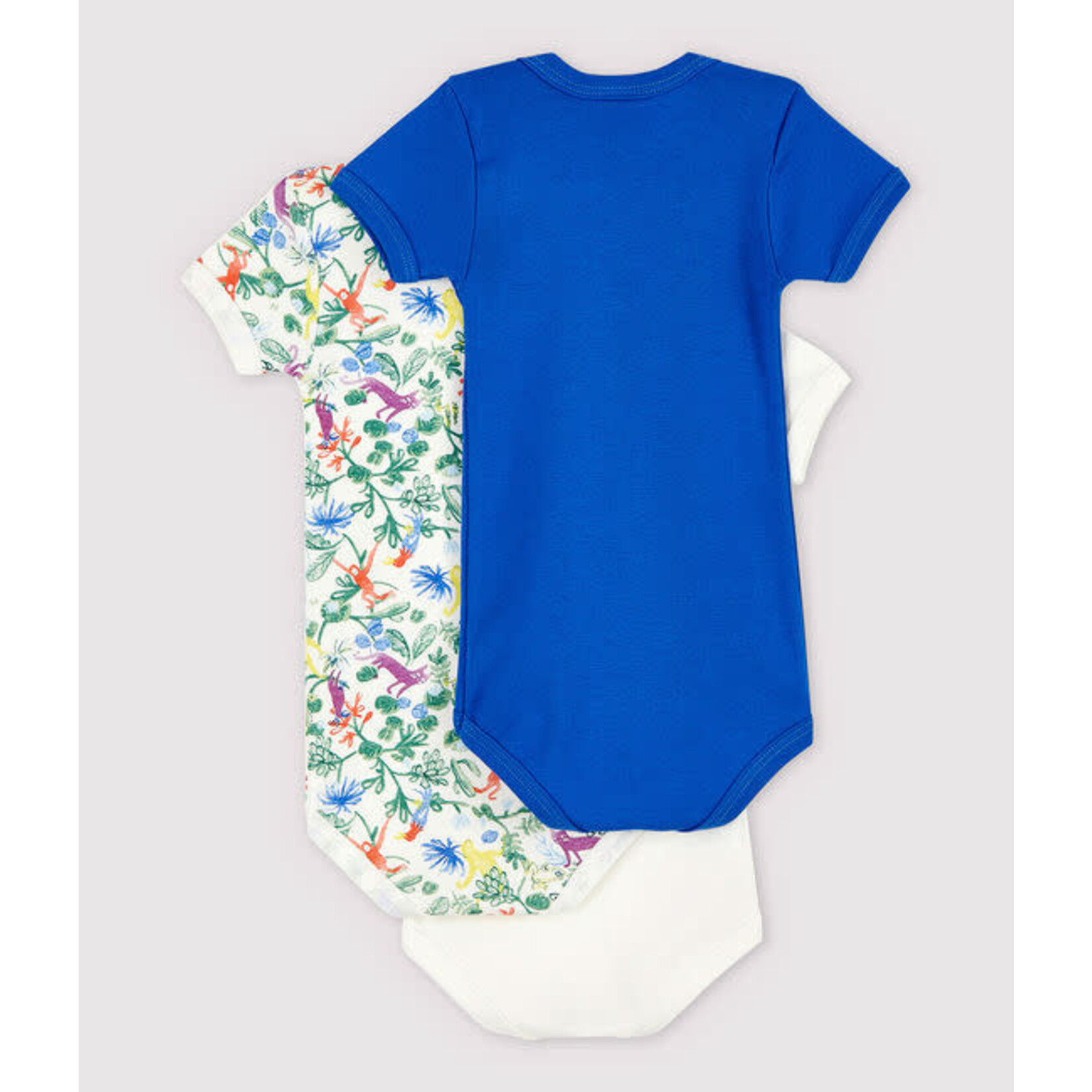 Petit Bateau Lot 3 Bodies Manches Courtes Fantaisie