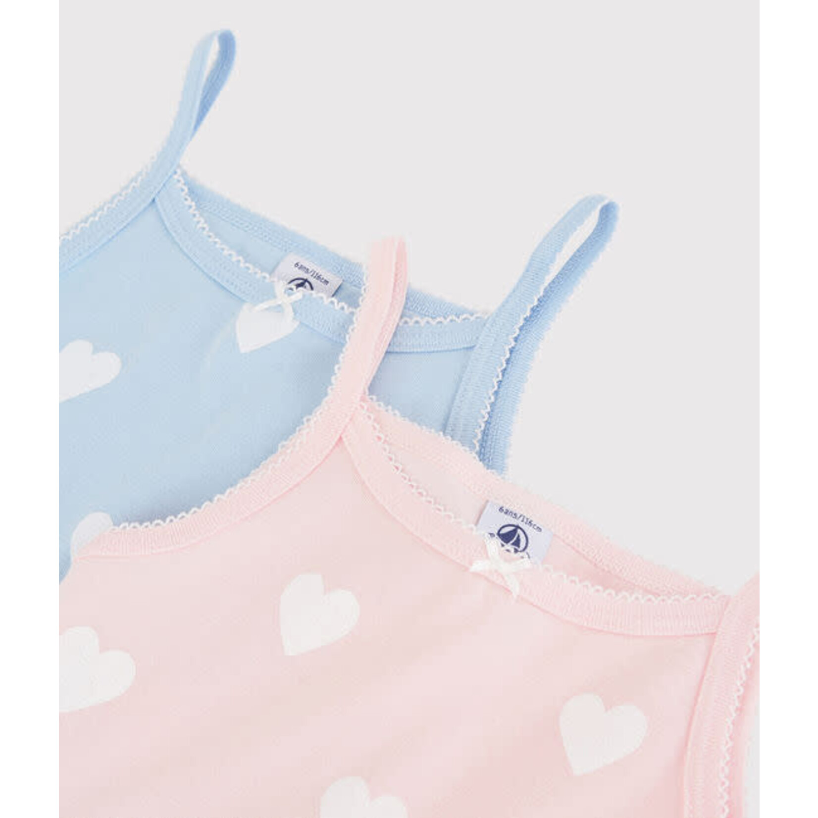 Petit Bateau Sf Chemises à Bretelles Coeur Fille Coton Bio