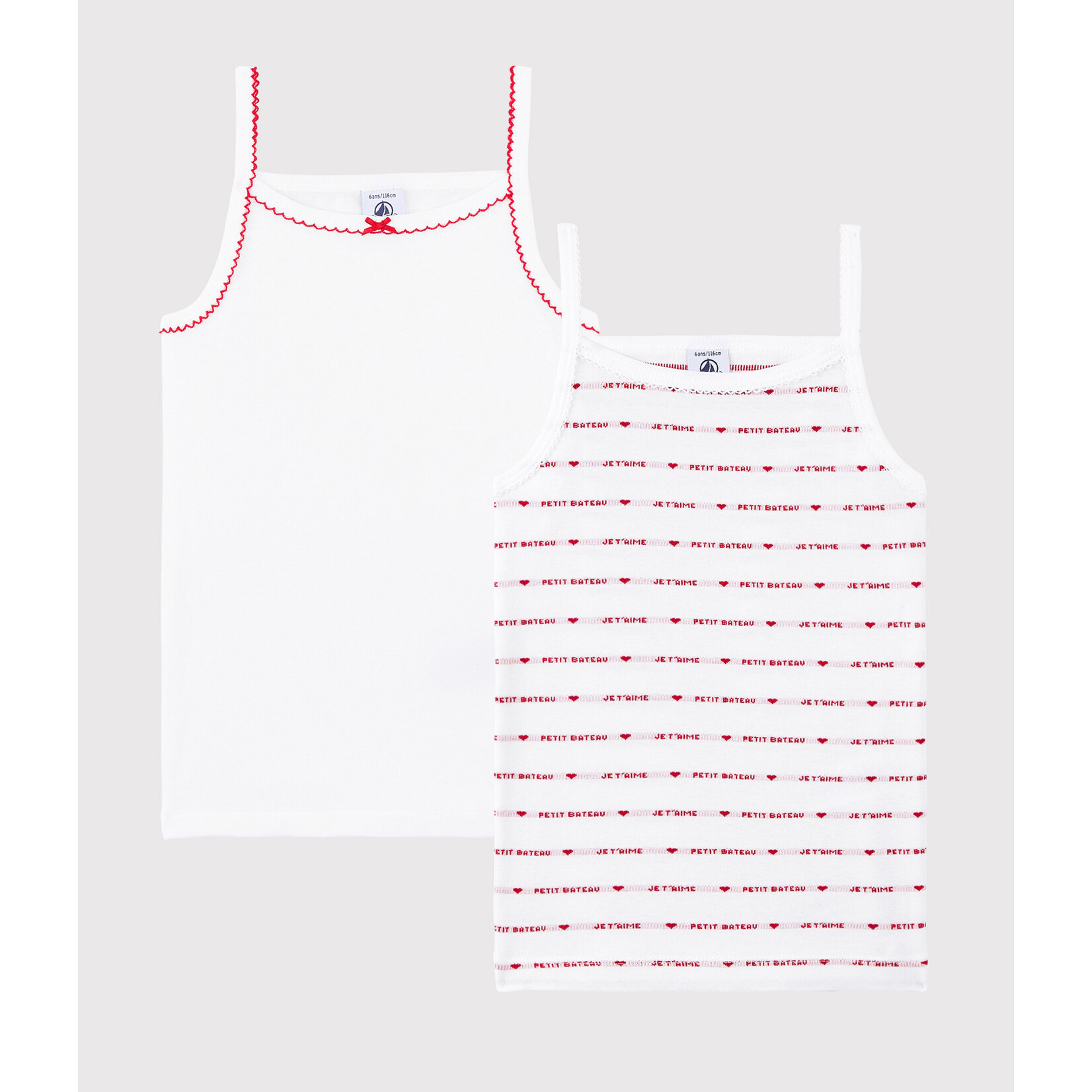 Petit Bateau Sf Chemises à Bretelles Je T'Aime Petit Fille