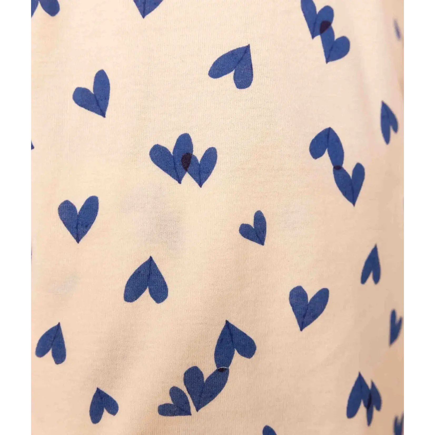 Petit Bateau Pyjama enfant mixte blanc à coeurs bleus en coton