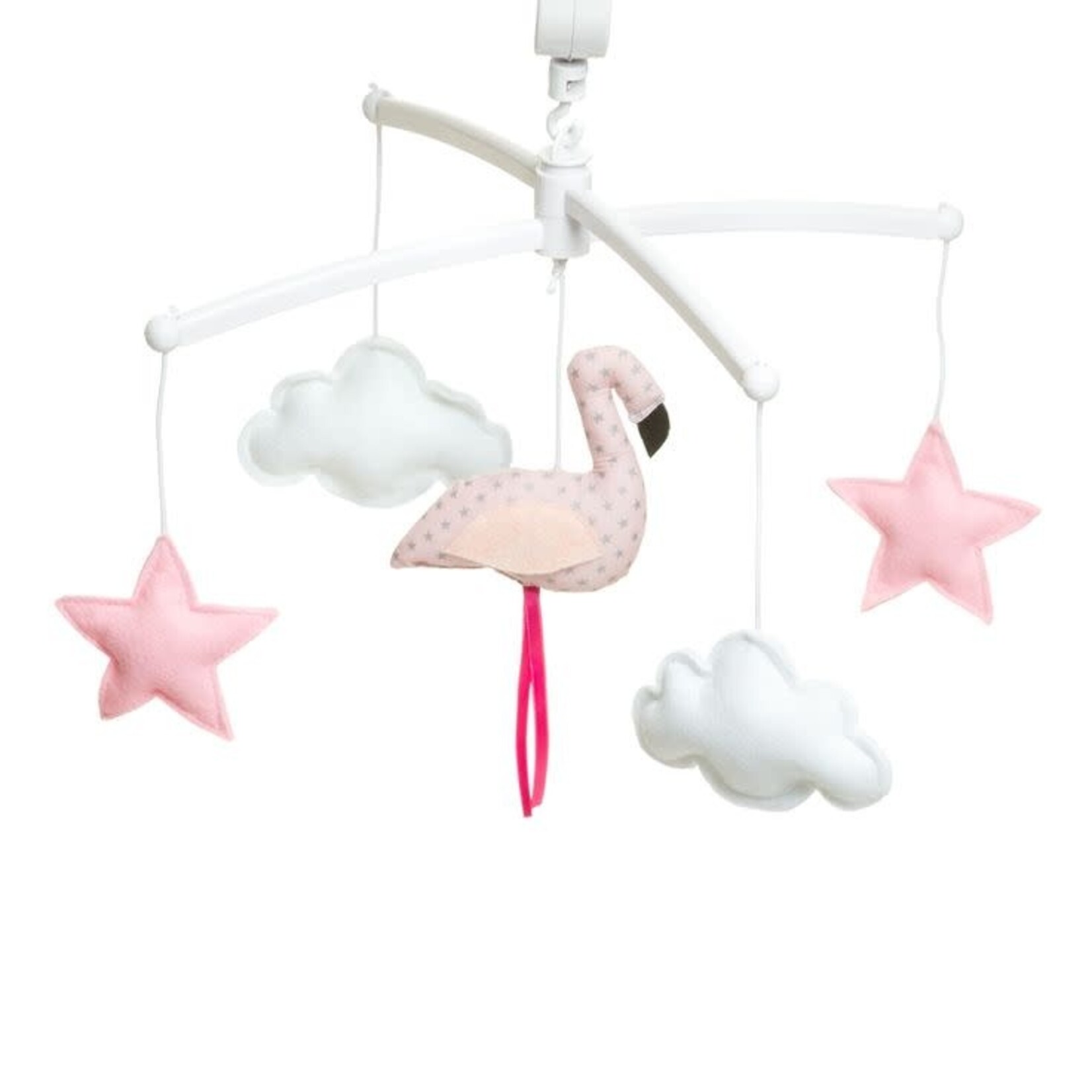 Pouce et Lina Mobile musical flamant rose