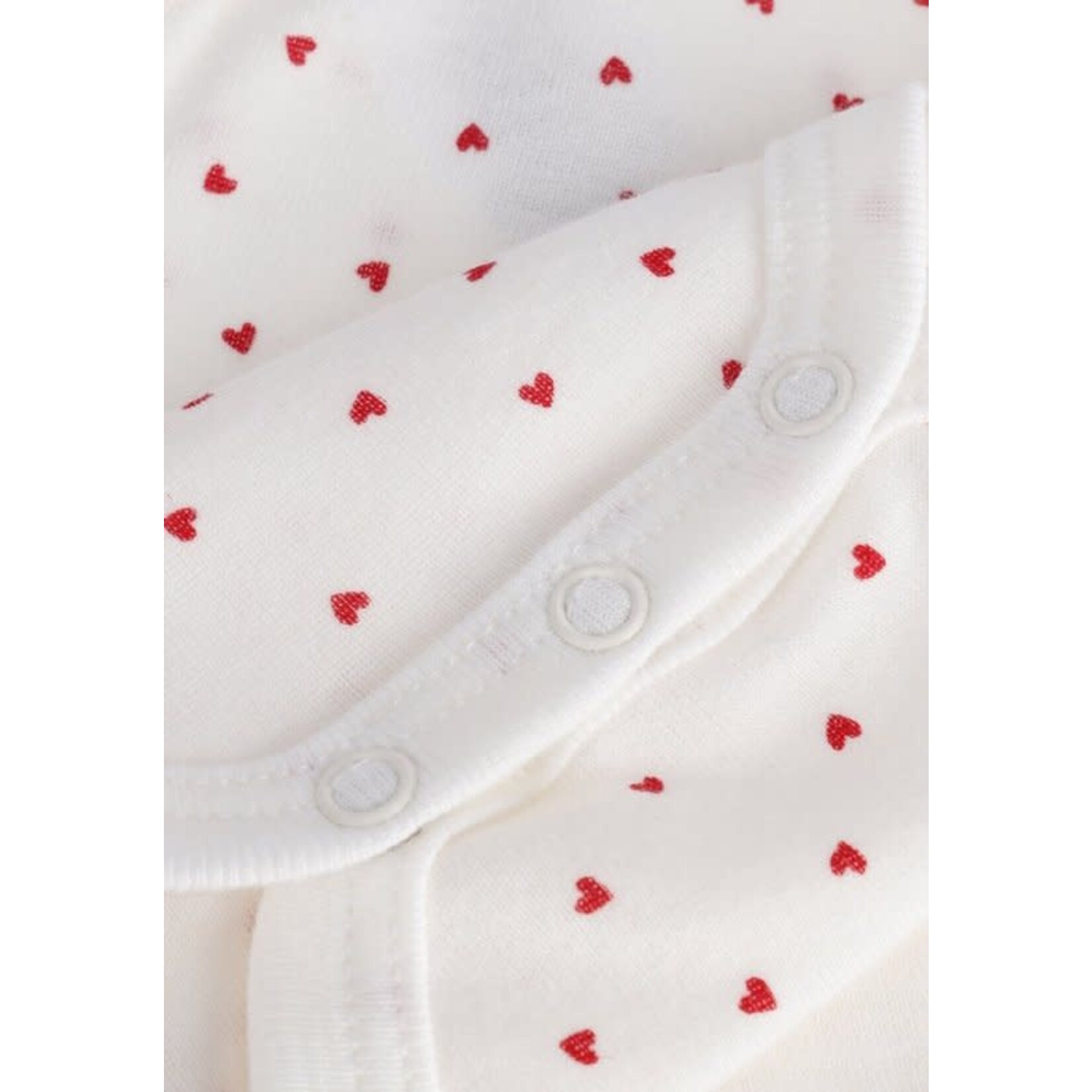 Petit Bateau Lot 3 Bodies Croisés Bébé ML Coton Bio Coeur Rouge Intemporel