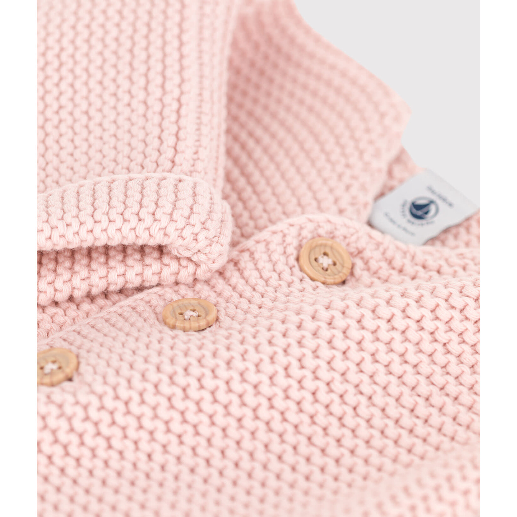 Petit Bateau Cardigan tricot point mousse rose saline