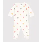 Petit Bateau Pyjama bébé mixte hiver coeurs multicolores en velours