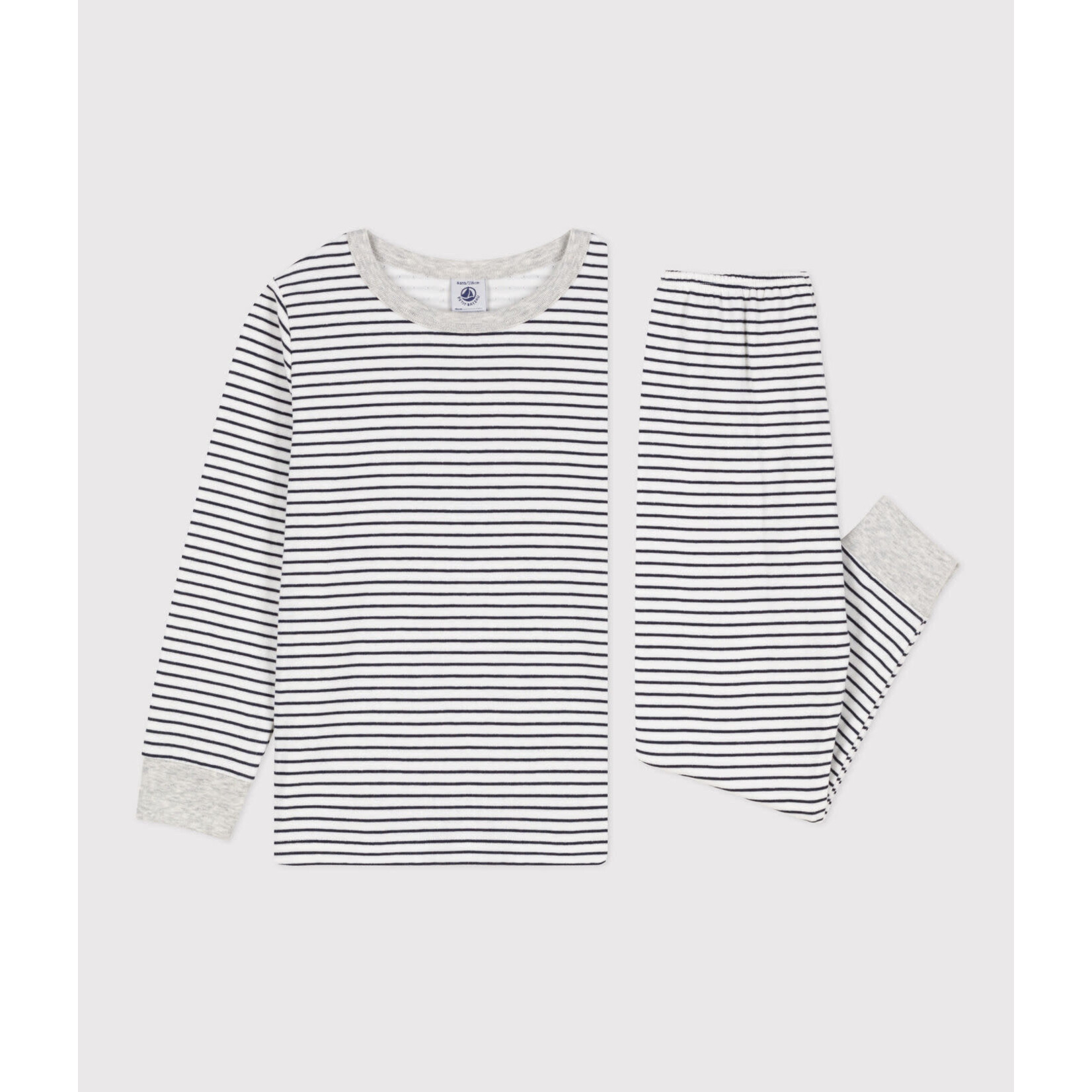 Petit Bateau Pyjama raye mixte en tubique