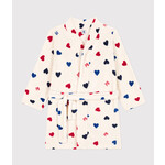 Petit Bateau Peignoir mixte fille gaçon à coeurs en polaire logo PB