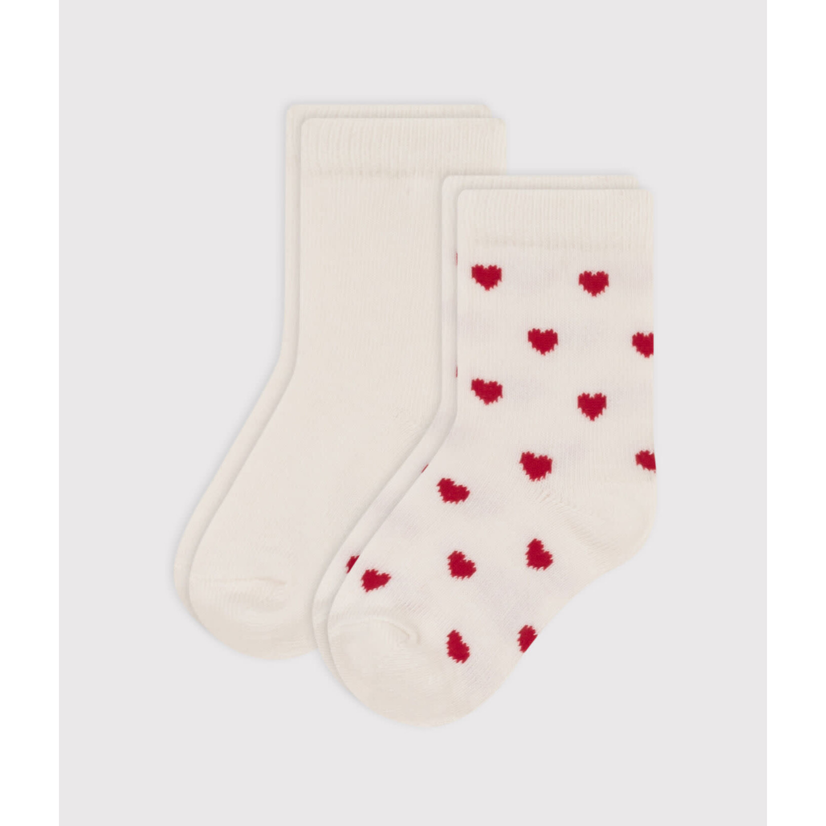 Petit Bateau Lot 2 Paires Chaussettes Unisex Coeur Bébé Coton Tricot