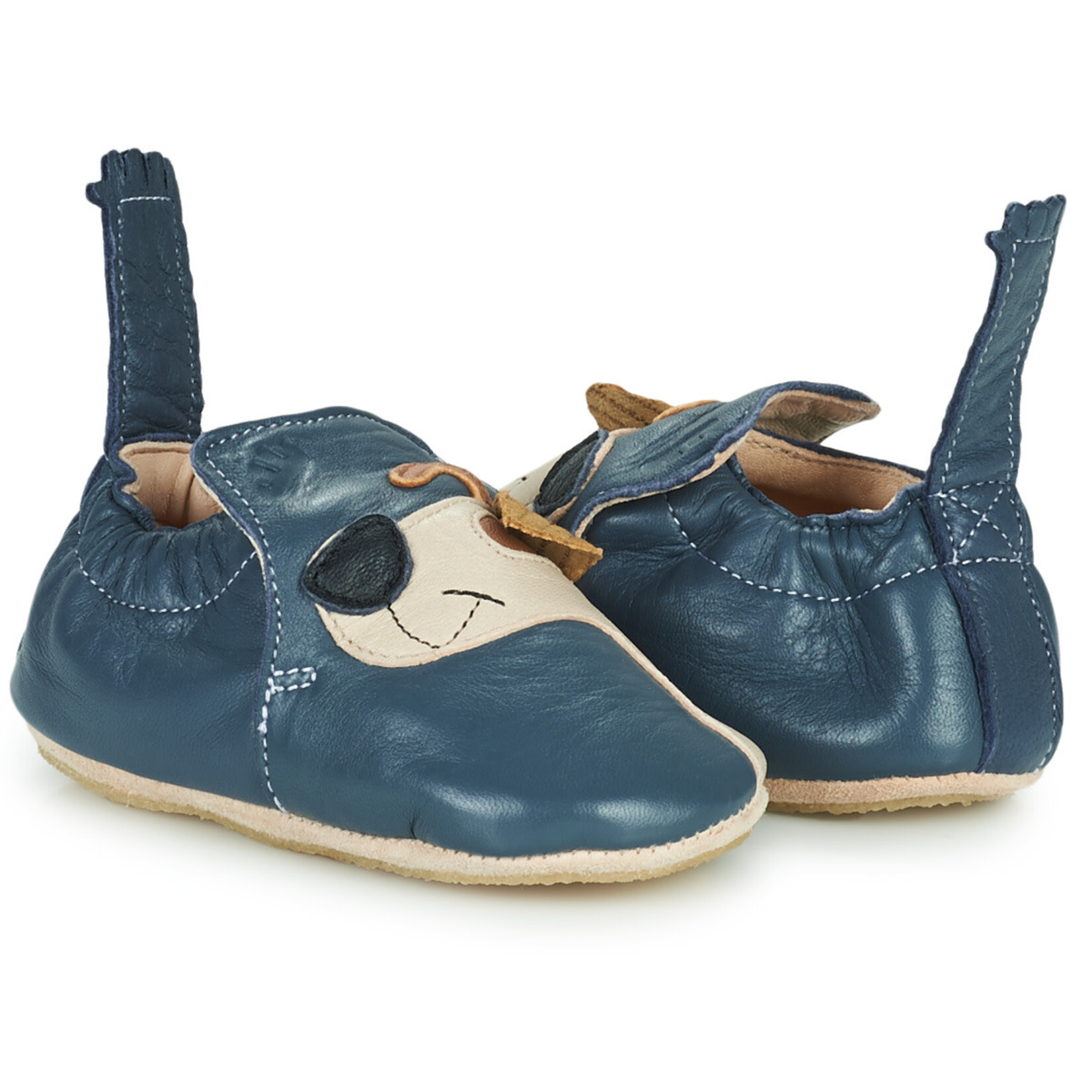 Easy Peasy Chaussons En Cuir My Blublu Chien Oeil avec patin